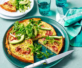 Sweet potato quiche with prosciutto