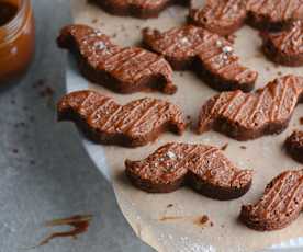 Brownies de café em forma de bigodes