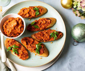 Tostas de sobrasada vegana