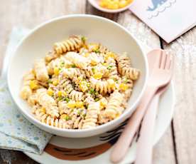 Baby-friendly Cheesy Tuna and Sweetcorn Pasta Salad