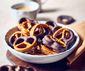 Erdnuss-Schoko-Brezeln