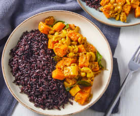 Butternut and Cashew Curry with Black Rice