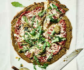 Pizza sans gluten à base de courgette