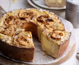 Tarte em coroa de maçã espiralizada