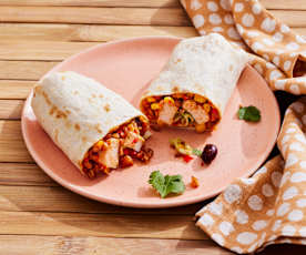 Burritos mit Dinkel-Hähnchen-Füllung