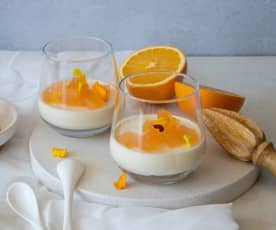 Spiced panna cotta with orange gin jelly
