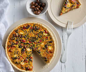 Quiche vegetariana agli spinaci e peperoni
