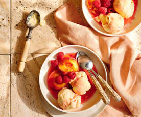 Roasted peach ice-cream