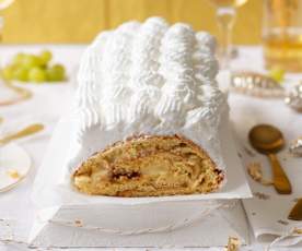 Brazo gitano relleno de crema pastelera y dulce de leche