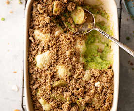 Crumble de amêndoa com legumes