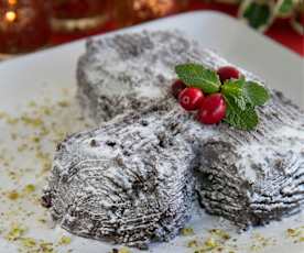 Κορμός με σοκολάτα και κάστανα