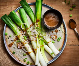 Poireaux vinaigrette au miso