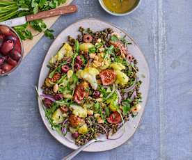 Salade de lentilles, chou-fleur et figues