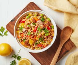 Salade de riz brun à cuire au riz