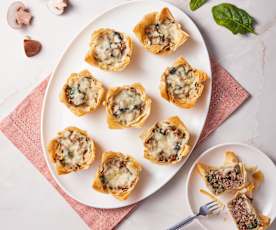 Mushroom Spinach Phyllo Cups