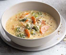 Zuppa di broccoli e formaggio