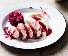 Duck Breast, Red Cabbage and Celeriac