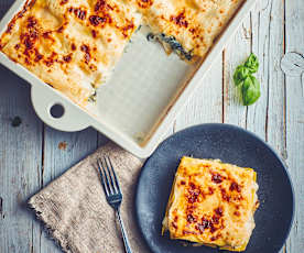 Lasagne ze szpinakiem, mozzarellą i ricottą