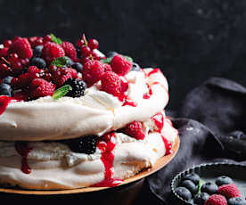 Mixed Berries Pavlova Stack