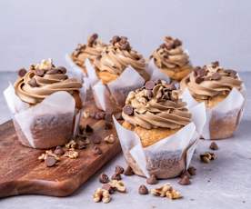 Walnut and coffee cream muffin