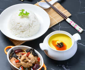 Three-in-One Meal (Rice, Steamed Egg and Dang Gui Chicken)