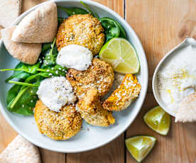 Boulettes de patate douce, sauce au sésame