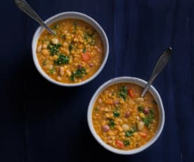 Spiced lentil vegetable soup