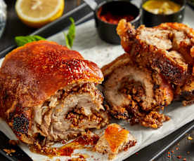 烤脆皮五花肉卷