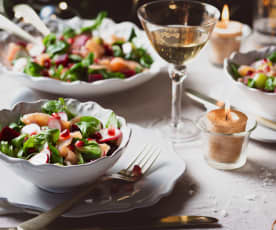 Ensalada de canónigos con salmón