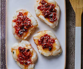 Filetti di rana pescatrice all'alloro sottovuoto