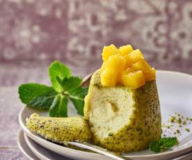 Pistachio Cheesecakes with Fresh Mango