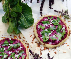 Beetroot and Kale Pizza