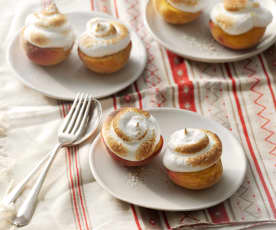 Baked Peaches with Meringue Topping