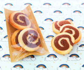 Biscuits spirales chocolat-vanille