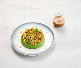 Guacamole de petits pois, tartare de légumes au citron vert (Pascal Favre d'Anne)