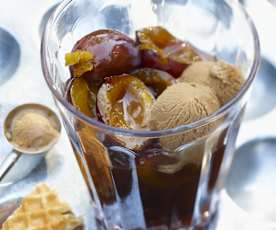 Soupe de quetsches et glace à la cannelle 