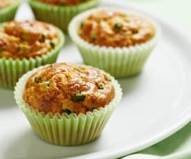Vegetable and hazelnut cheese muffins
