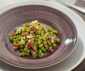 Guisantes con jamón