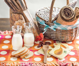 Yogur líquido de naranja y cereales