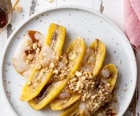 Baked Banana with Tapioca and Coconut Milk Sauce