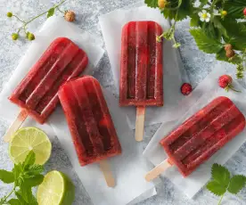 Erdbeer-Mojito-Eislutscher