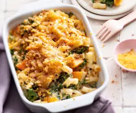 Baby-friendly Butternut Macaroni Cheese with Kale