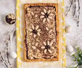 Mazurek na orkiszowym spodzie z kremem orzechowym