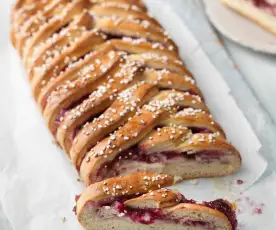 Blueberry and Raspberry Plaited Loaf