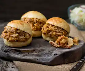Slow-Cooked Pulled Pork with Steamed Buns