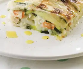 Kabeljau-Lasagne mit Zucchetti