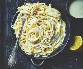 Spaghetti aux échalotes et au citron
