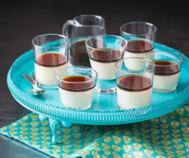 Soy milk jellies with coffee syrup