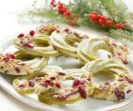 Matcha Wreath Cookies