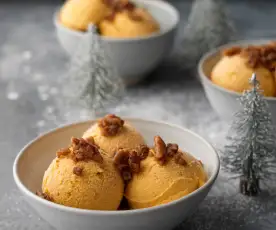 Spiced Squash Ice Cream with Pecan Crunch